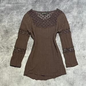 Y2k love stitch boho top